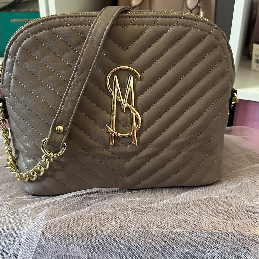 Quilted Taupe Crossbody Bag